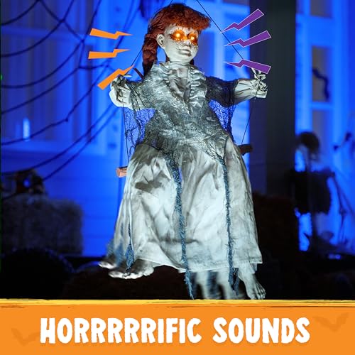 Hanging Halloween Decorations with Sound and Light Up Eyes J127