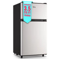 3.5 Cu.ft Dual Door Mini Fridge with Freezer Silver X5572