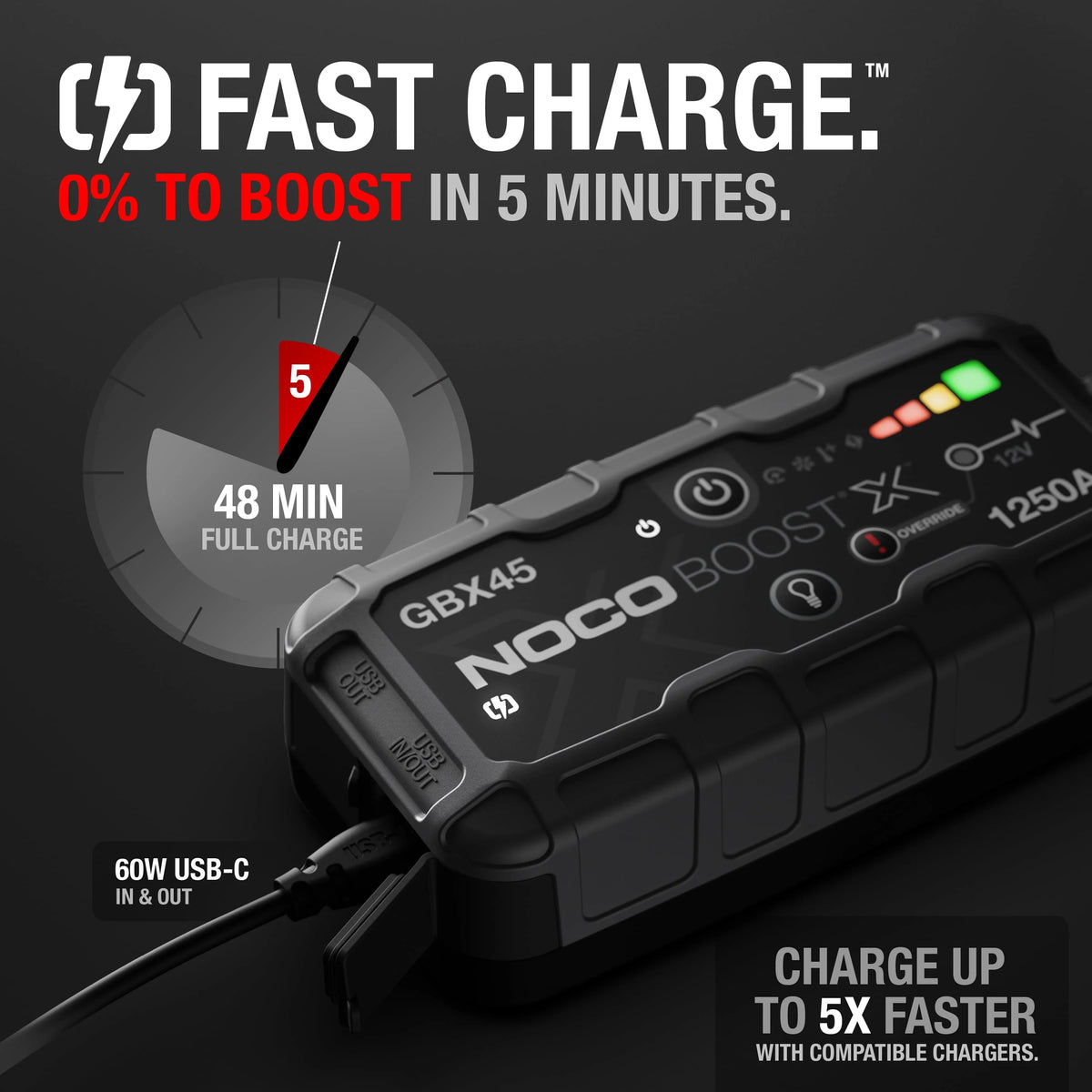 1250A 12V Portable Lithium Jump Starter B58061