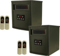 1500W Portable Electric Infrared Quartz Space Heater with Remote Control Black 2 Pack R3196