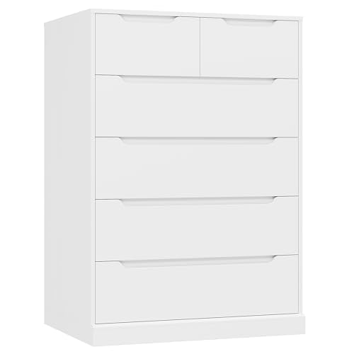 White 6 Drawer Wood Dresser R5619