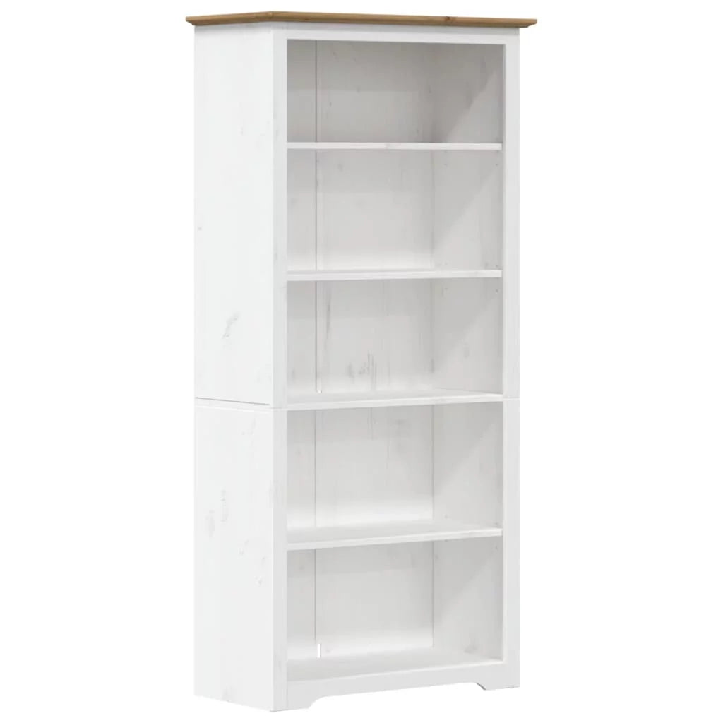 Brown Solid Wood Pine 5-Tier Bookcase K55793