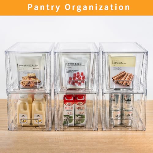 Clear Stackable Kitchen Storage Drawers with Handles C55647