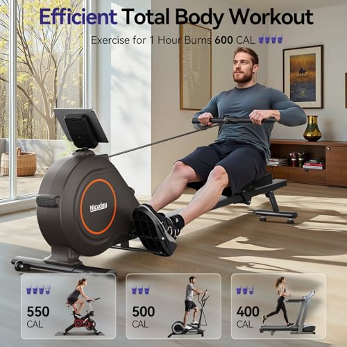 Quiet Magnetic Rowing Machine 350lb Capacity 16 Levels Adjustable Resistance Foldable Q5812