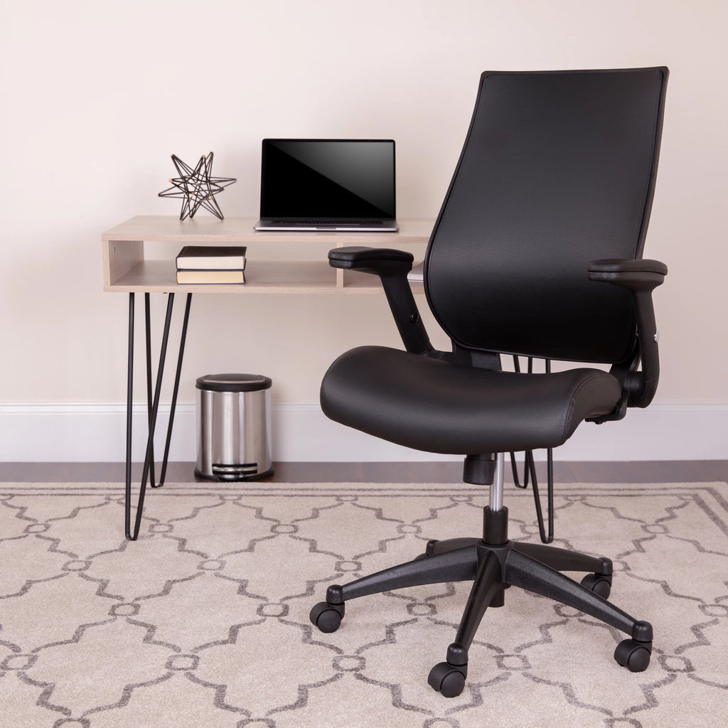 High Back Black Executive Swivel Office Chair with Adjustable Arms X985