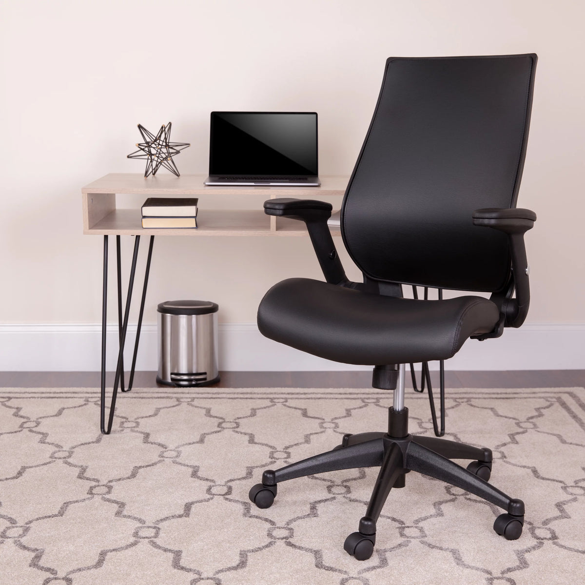 High Back Black Executive Swivel Office Chair with Adjustable Arms X985
