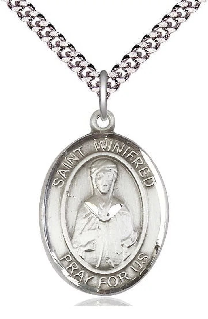 Large Oval Pewter Pendant with 24" Chain L82901