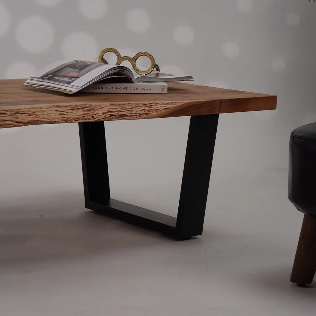 Acacia Wood & Iron Coffee Table C85693