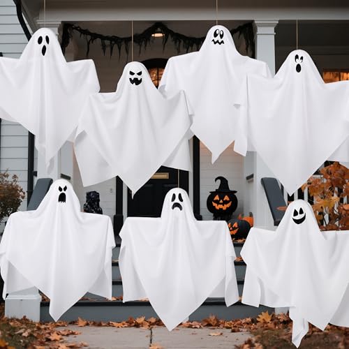 7 Pcs Halloween Hanging Ghost Decorations J1194
